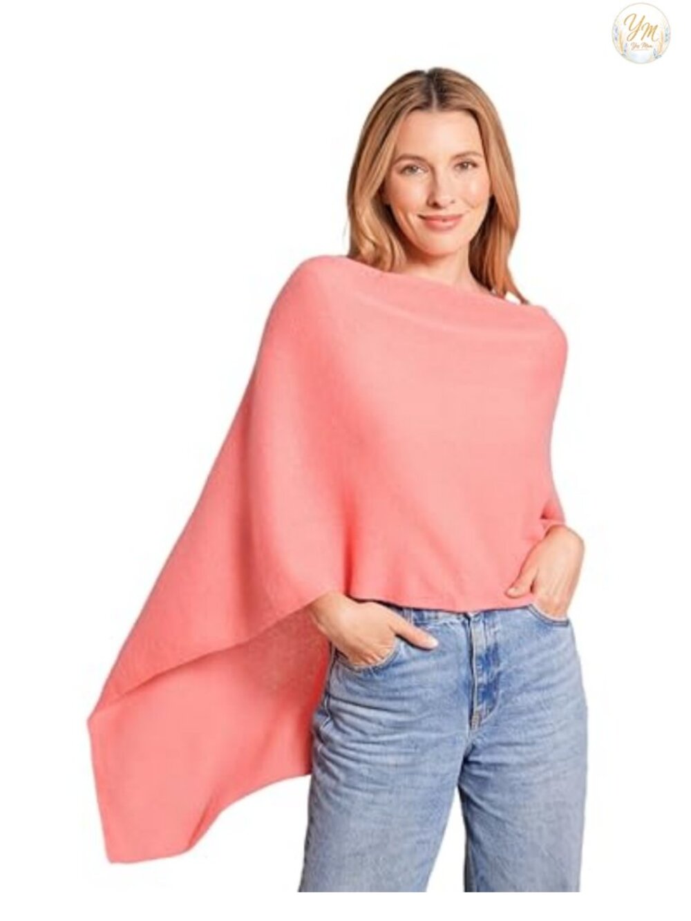 100% Cashmere Poncho Wrap Dress Topper One Size